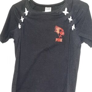 Victoria's Secret Black Tee with Red and White Accents